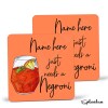 Coaster - NEGRONI Cocktail Personalised Coaster, Personalised, Fathers Day gift, Christmas Coaster, Secret Santa, Birthday Gift, Home Bar. - Single Coaster