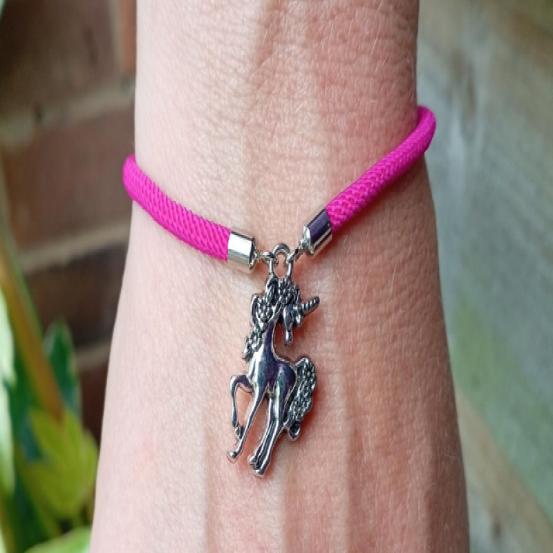 Pink kids bracelet with a Unicorn Charm