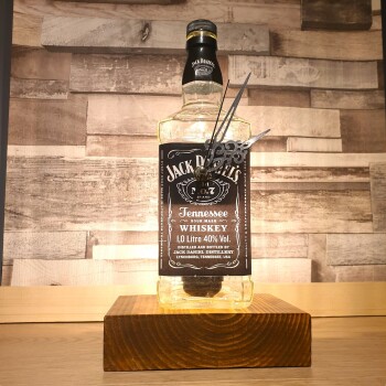 1ltr JD Original Clock-Lamp Block Base- Upcycled - Man Cave - Fathers Day - Gifts For Him -