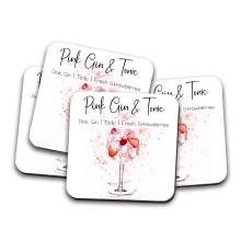 Drink Ingredient Coaster - Pink Gin & Tonic