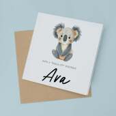 Personalised Children's Birthday Card Koala Childs Birthday Card Cute Koala Birthday Card For Kids Customisable Birthday Card For Children