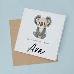 Personalised Children's Birthday Card Koala Childs Birthday Card Cute Koala Birthday Card For Kids Customisable Birthday Card For Children