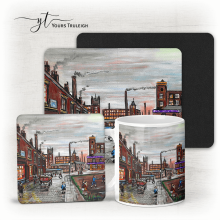 Industrial Manchester - Ceramic Mug, Hardboard Coaster & Placemat Set - Industrial Manchester