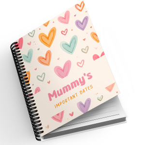 A5 Personalised Spiral Bound Diary - Pastel Hearts | Yearly | Academic | Appointment
