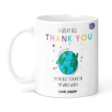 Personalised Teacher Ceramic Mug - Thank You For Being The World's Best Teacher