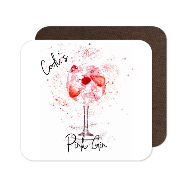 Personalised Pink Gin Coaster with Splash Effect