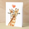 Anniversary or Valentine's Card for Her Anniversary Card for Wife Valentines Day Card For Husband Boyfriend or Girlfriend Giraffes - Large (5x7) / Blank Message