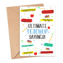 Personalised Thank You Teacher Card - Ultimate Teacher Sayings - Small (Approx. A6) - Standard Smooth Card