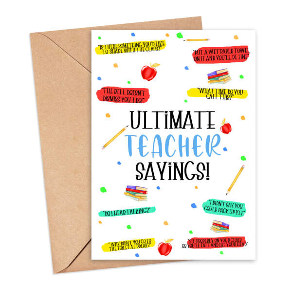 Personalised Thank You Teacher Card - Ultimate Teacher Sayings - Small (A6)