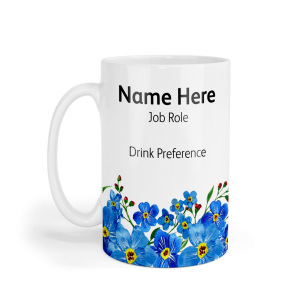 Personalised Ceramic Mug - Forget Me Not Border