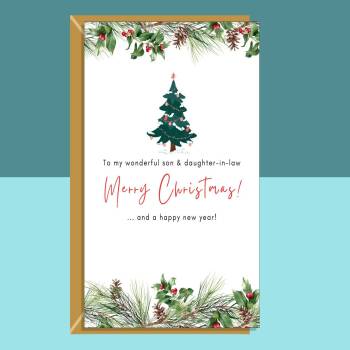 Christmas Card Son & Daughter-in-law - Personalised - Cute Xmas Card