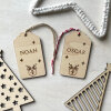 Personalised Christmas Reusable Gift Tags/Christmas Tags/Christmas Labels / Wooden Reusable Labels / Personalised Name Places - Natural Twine