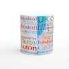 UK Cities Word Mug - Ceramic White