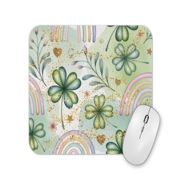 Mouse Mat - Soft Rainbow Clover Floral