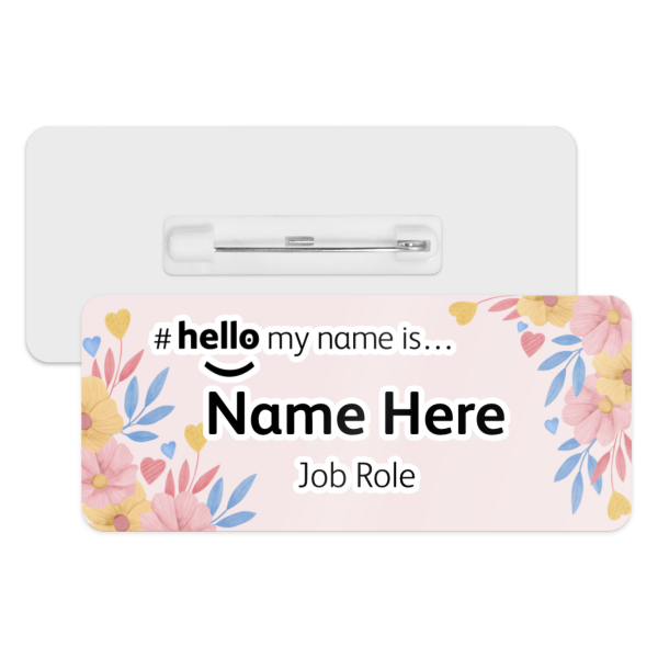 #hello my name is... Name Badge - Sweet Floral Corners