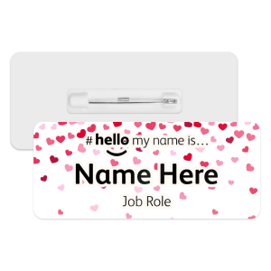 #hello my name is... Name Badge - Falling Hearts