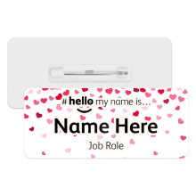 #hello my name is... Name Badge - Falling Hearts