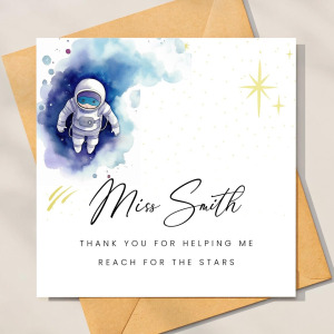 Personalised Thank You Teacher Card - Helping Me Reach For The Stars