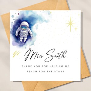 Personalised Thank You Teacher Card - Helping Me Reach For The Stars