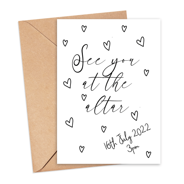 Personalised Wedding Card - See You At The Altar - Small (A6)