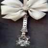 Personalised Crystal Pram Charm,Silver pram charm,New Baby gift,Bling Pram Charm - grey (as shown)