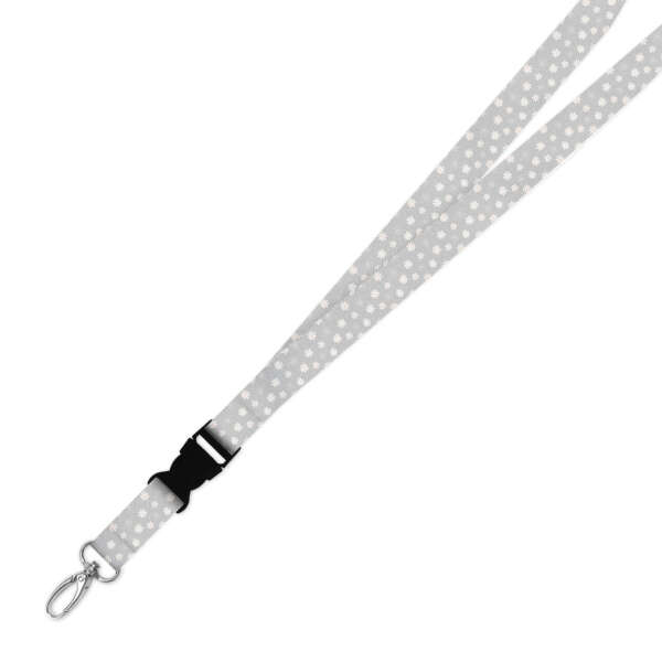 Double Breakaway Lanyard - Grey Daisy