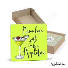 Personalised Appletini Coaster - Just Needs An Appletini