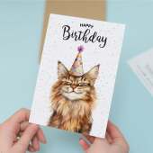 Birthday Card For Him or Her Of A Maine Coon Illustration For Him or Her Birthday Gift
