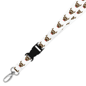 Double Breakaway Lanyard - Reindeer Paw Print