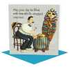 Funny Egyptian mummy birthday card featuring Howard Carter - designed by Erica Sturla - 15cm square and blank inside, made in the UK