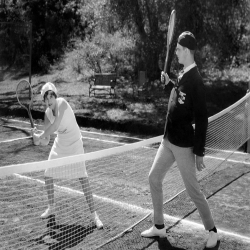 Holy Mackerel tennis players retro black and white photographic card featuring a vintage image of a funny match on court - 12.6 x 17.7cm and blank inside