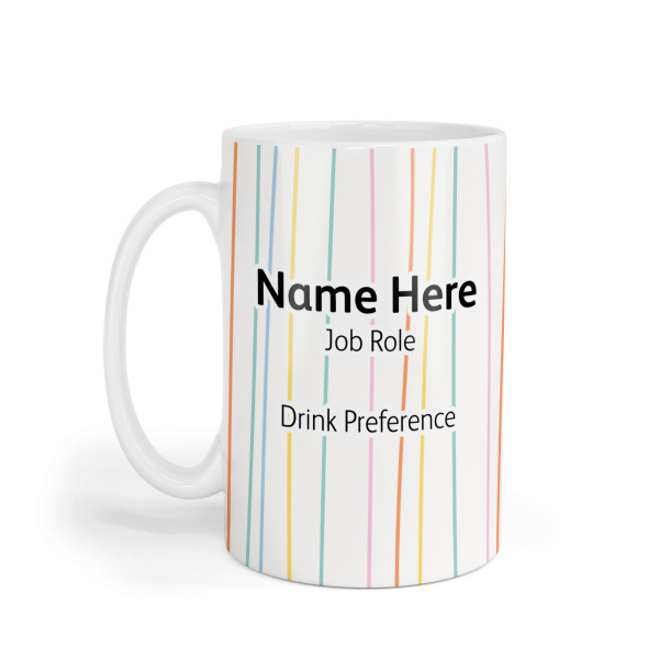 Personalised Ceramic Mug - Pastel Hand Drawn Lines