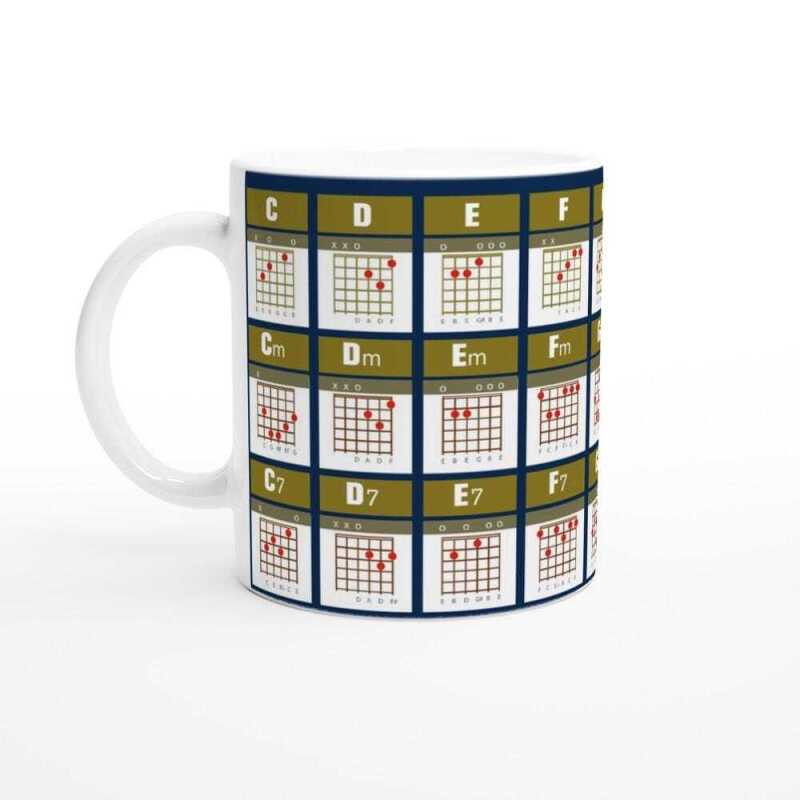 Custom 21 Guitar Chords Mug - Ceramic White