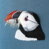 Puffin Profile 150mm Square Greetings Card by Artist Sarah J Perry