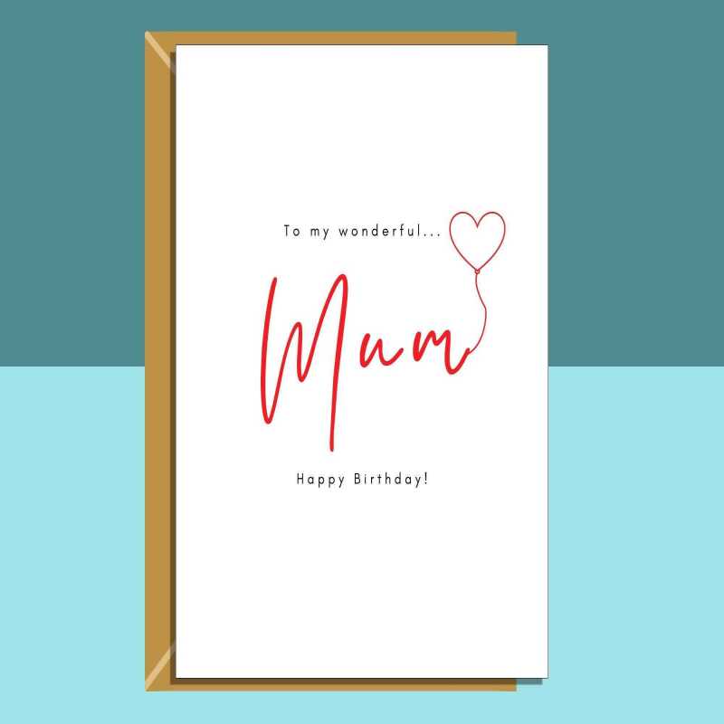 Mum birthday card - personalised inside if required - heartfelt birthday card for your mother whether she's turning 50, 60. 70, or any age - Blank inside - Small