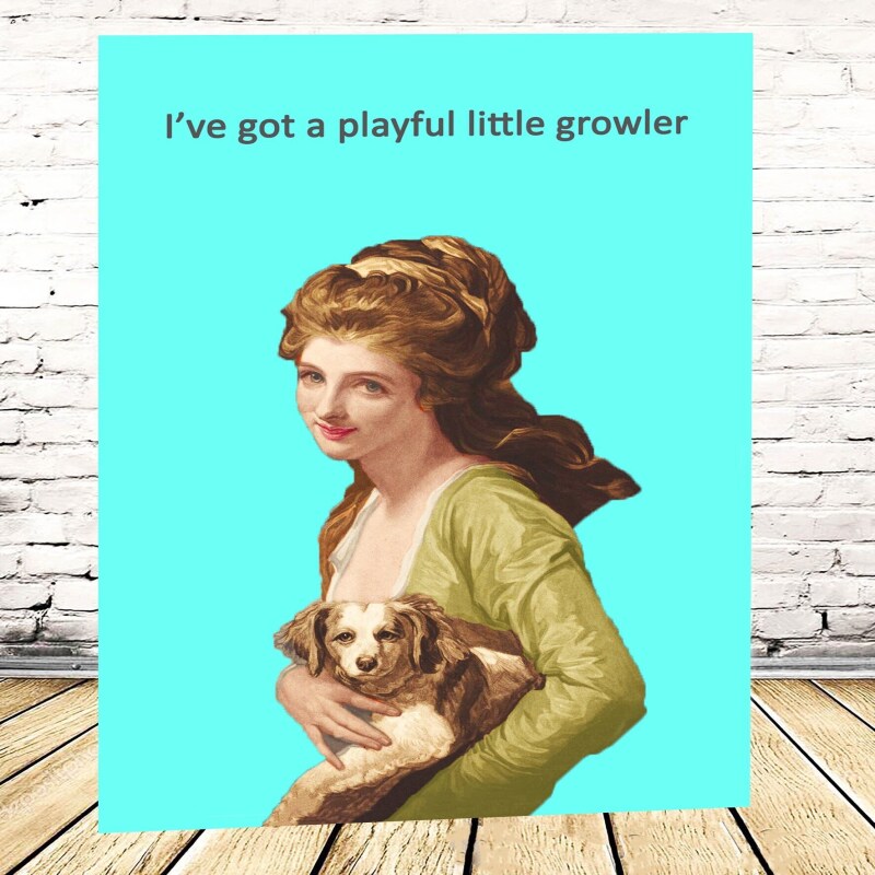 Funny Dog Card | Rude Card | Growler | Rude Vintage Card