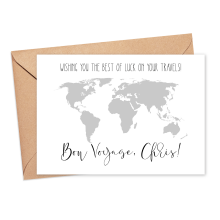 Personalised Good Luck Card - Bon Voyage - Small (Approx. A6 | 105mm x 148mm | 4.1in x 5.8in) - Standard Smooth Card