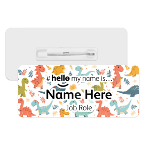 #hello my name is... Name Badge - Colourful Dinosaurs