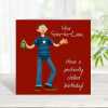 Star son-in-law birthday card for him - designed by Erica Sturla - 15cm square and blank inside, made in the UK