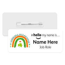 #hello my name is... Name Badge - Irish Rainbow