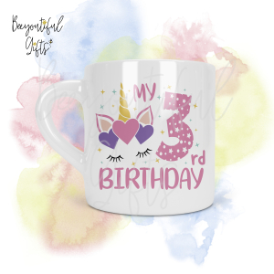 Personalised Unicorn Birthday Number Smug Mug® (6oz) - 3
