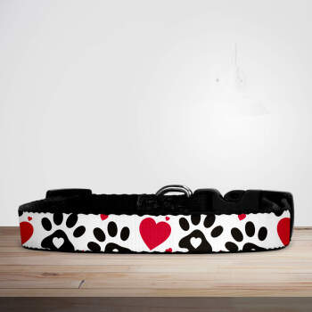 Valentine's Day Hearts & Paws Dog/Puppy Collar