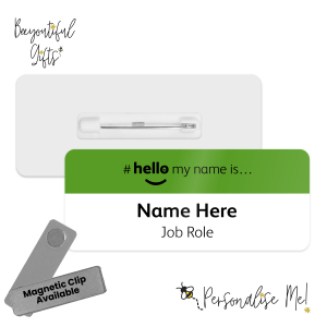Name Badge - Coloured Band Hello My Name is... - Dark Green