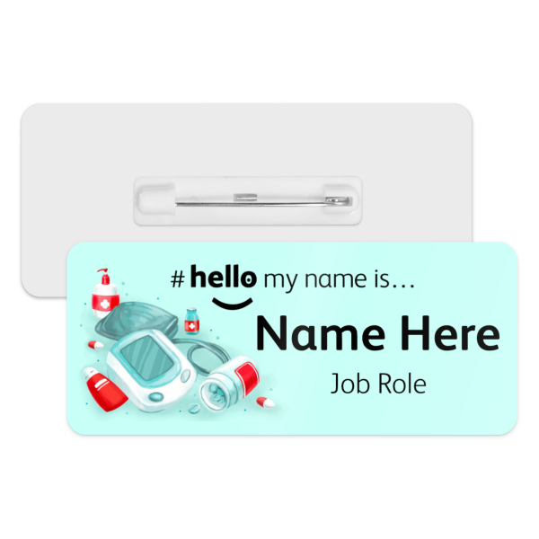 #hello my name is... Name Badge - Watercolour Medical Equipment