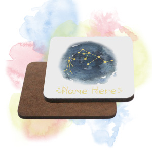 Personalised Birthday Coaster - Watercolour Star Sign