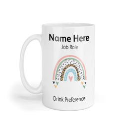 Personalised Ceramic Mug - Boho Rainbow
