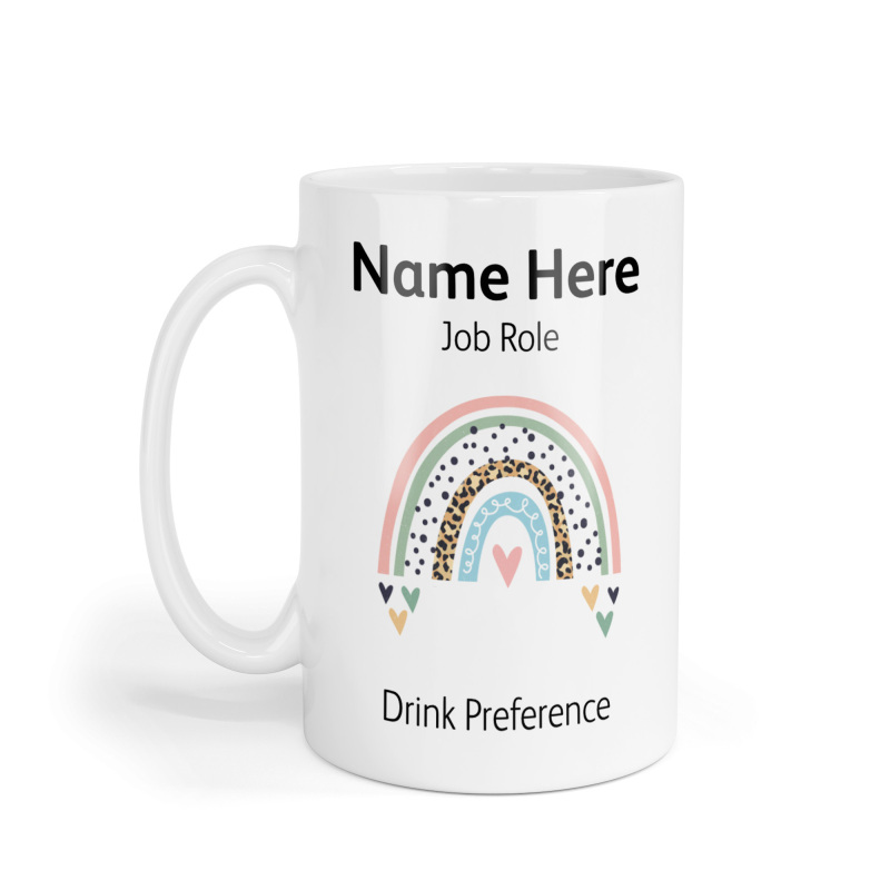 Personalised Ceramic Mug - Boho Rainbow
