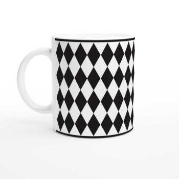 Black Checkerboard Diamond Coffee Mug