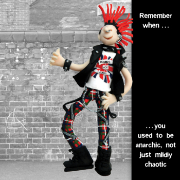 Holy Mackerel mildly chaotic birthday card featuring a punk with a mohican - designed by artist Erica Sturla - 15cm square and blank inside for your message - made in the UK