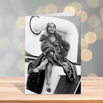 Dancing themed, vintage photographic retro card featuring Princess Nyota Nyoka  - 12.6 x 17.7cm and blank inside - made in the UK